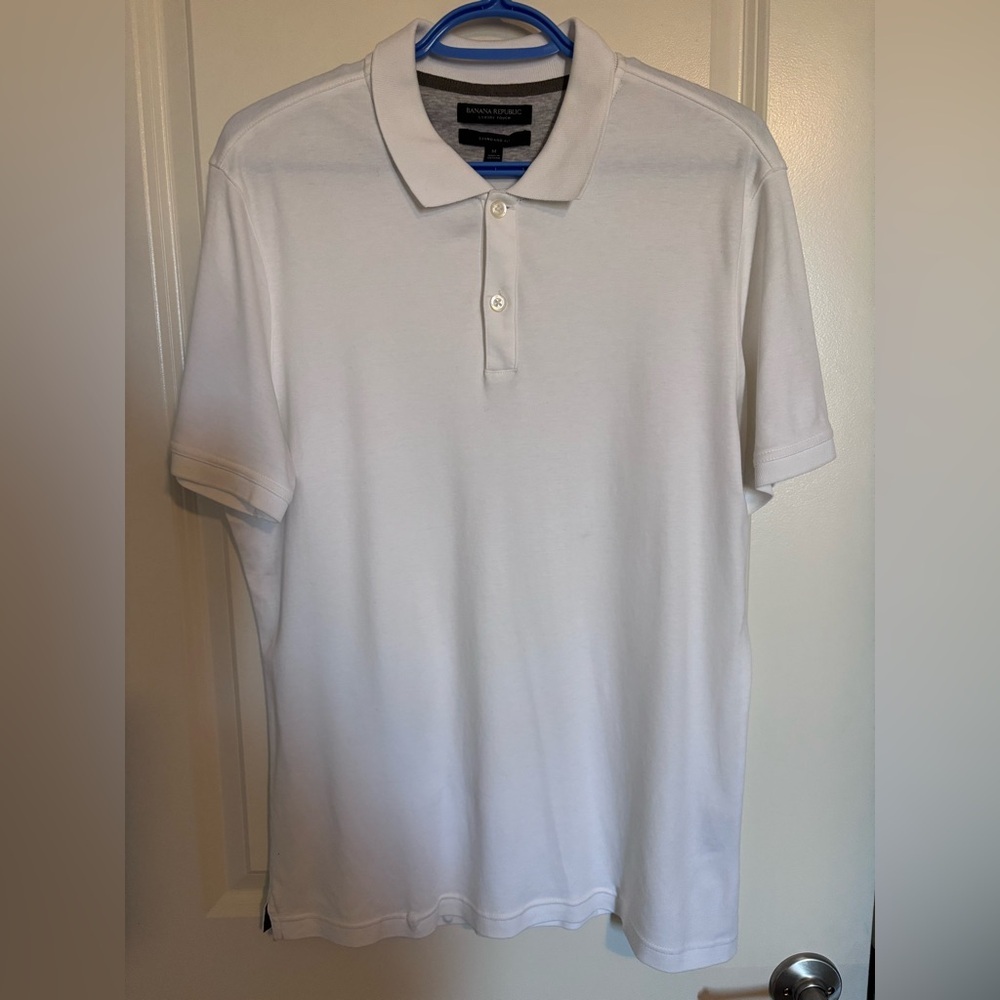 Banana Republic White Men’s Polo Shirt